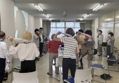 学生達が考えた「温泉体操」